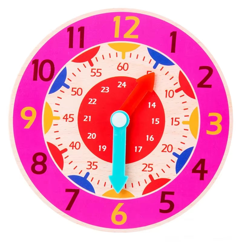 Montessori Wooden Clock Toy – Fun Time Learning & Teaching Aid for Kids, Perfect for Primary School Education