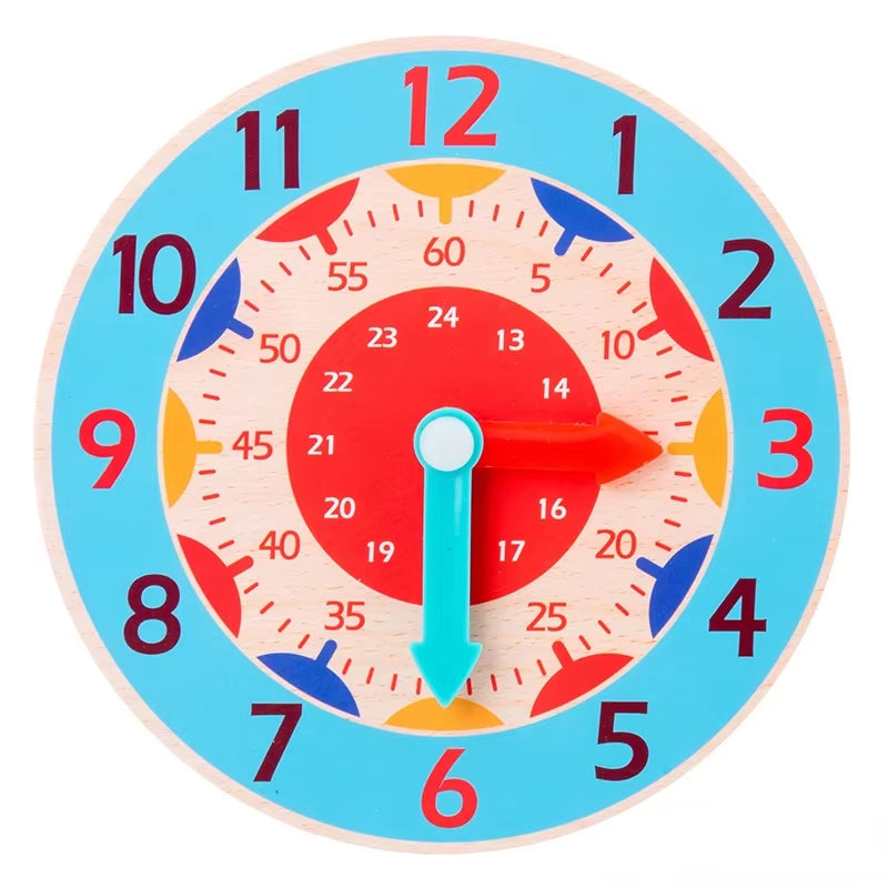 Montessori Wooden Clock Toy – Fun Time Learning & Teaching Aid for Kids, Perfect for Primary School Education