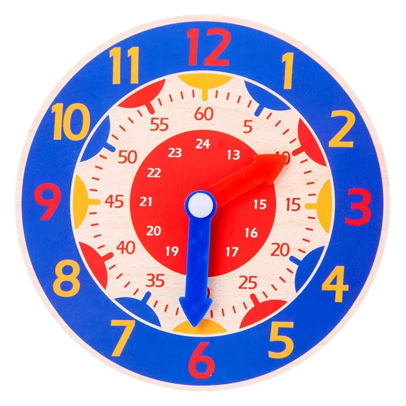 Montessori Wooden Clock Toy – Fun Time Learning & Teaching Aid for Kids, Perfect for Primary School Education