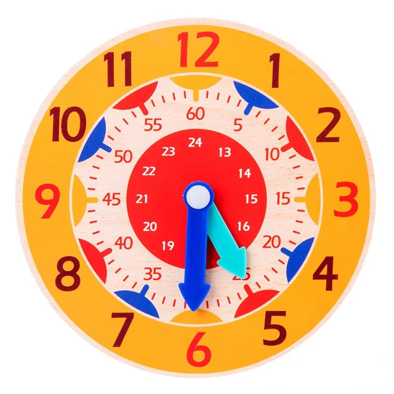 Montessori Wooden Clock Toy – Fun Time Learning & Teaching Aid for Kids, Perfect for Primary School Education