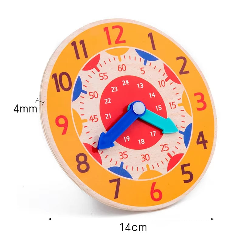 Montessori Wooden Clock Toy – Fun Time Learning & Teaching Aid for Kids, Perfect for Primary School Education